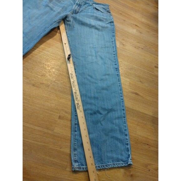 VTG Lucky Brand 165 Jeans Mens 36x32 Straight Leg Dark Wash Blue Denim Distress - Picture 11 of 14